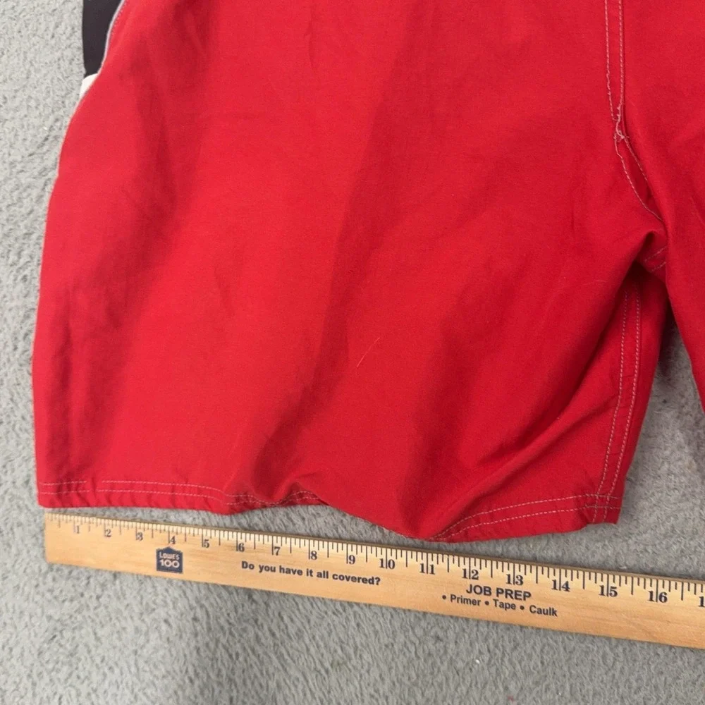 Speedo Swim Trunks Mens 42 Red Colorblock Waterproof Pocket Mesh Lined Shorts 3X